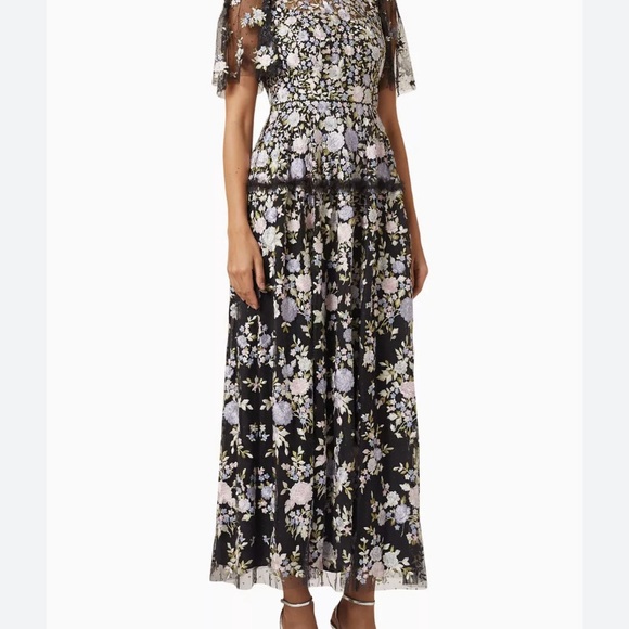 Needle And Thread Rose Dream Ankle Black Gown with Tags Worn Once - Picture 2 of 7